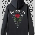 Unexpected Baskılı Siyah Kapüşonlu Sweatshirt - L-alttext1