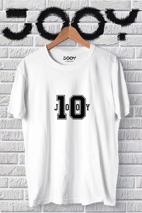 Unisex 10 Numara Tasarım Beyaz Oversize Tshirt - L-alttext2