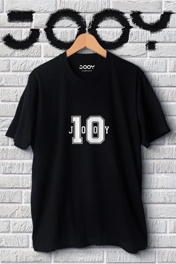 Unisex 10 Numara Tasarım Siyah Oversize Tshirt - S-alttext2