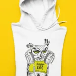 Unisex Beyaz Cool Owl Sweatshirt Hoodie - XL-alttext1