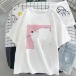 Unisex Beyaz Ice Bear Baskılı Oversize Tshirt - M-alttext1