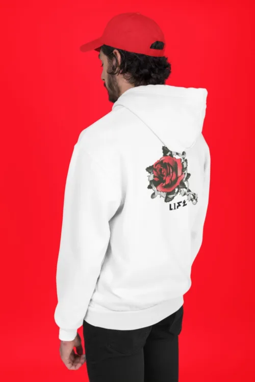 Unisex Beyaz Life Rose Sweatshirt Hoodie
