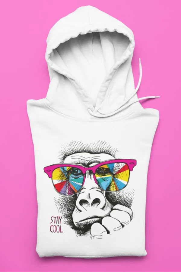 Unisex Beyaz Stay Cool Sweatshirt Hoodie - S-alttext1