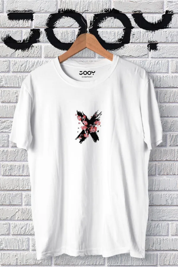 Unisex Beyaz X Flowers Oversize Tshirt - XL-alttext2