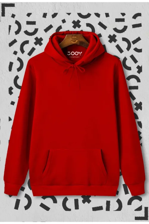 Unisex Düz Basic Kapüşonlu Sweatshirt Hoodie