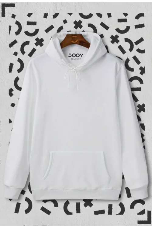 Unisex Düz Basic Kapüşonlu Sweatshirt Hoodie