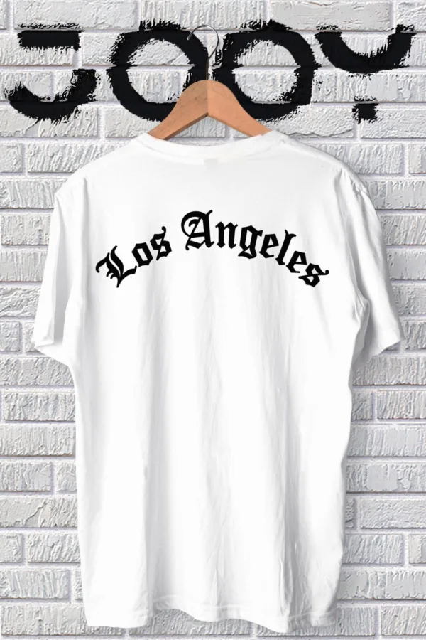 Unisex Los Angeles Yazılı Beyaz Oversize Tshirt - M-alttext1