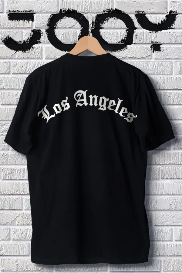 Unisex Los Angeles Yazılı Siyah Oversize Tshirt - XL-alttext1