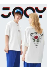 Unisex Sevgili Kombini Unexpected Oversize Beyaz Tshirt-alttext1