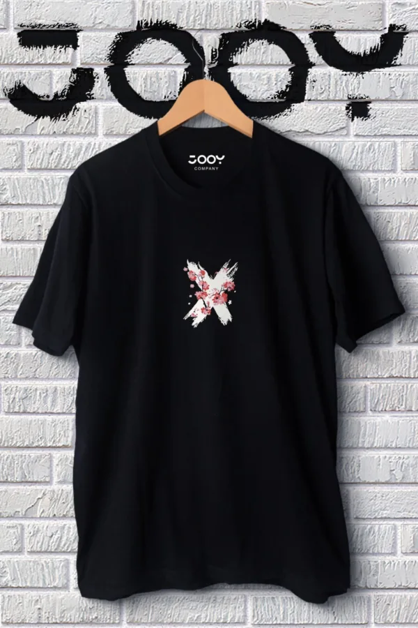 Unisex Sevgili Kombini X Flowers Siyah Oversize Tshirt 2'li Set-alttext5