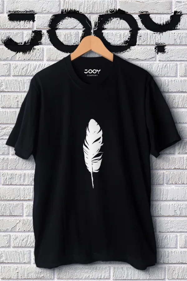 Unisex Sevgili Kombini Yaprak Tasarım Siyah Oversize Tshirt 2'li Set - L-alttext3