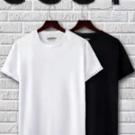 Unisex Siyah Beyaz Oval Kesim Tshirt 2'li Set - L-alttext1