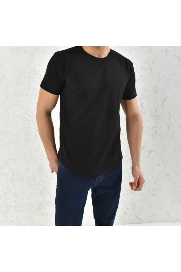 Unisex Siyah Beyaz Oval Kesim Tshirt 2'li Set - L-alttext3