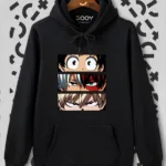 Unisex Siyah My Hero Academia Kapüşonlu Sweatshirt Hoodie - S-alttext1