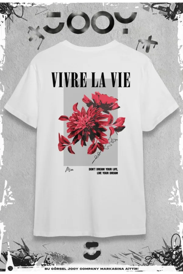Vivre La Vie Sevgili Çift Kombini Beyaz Oversize Tshirt 2'li Set - S-alttext4