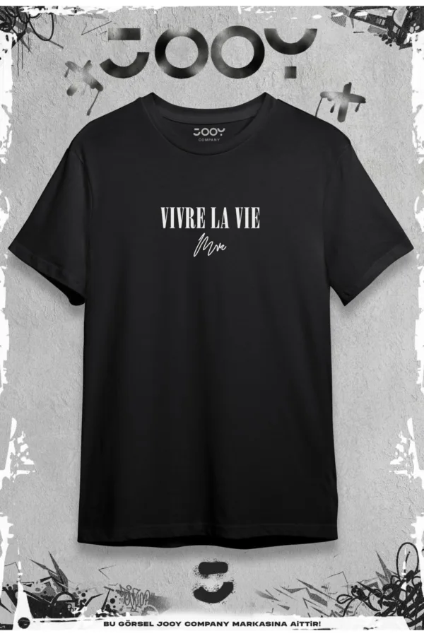 Vivre La Vie Sevgili Çift Kombini Siyah Oversize Tshirt 2'li Set - L-alttext5