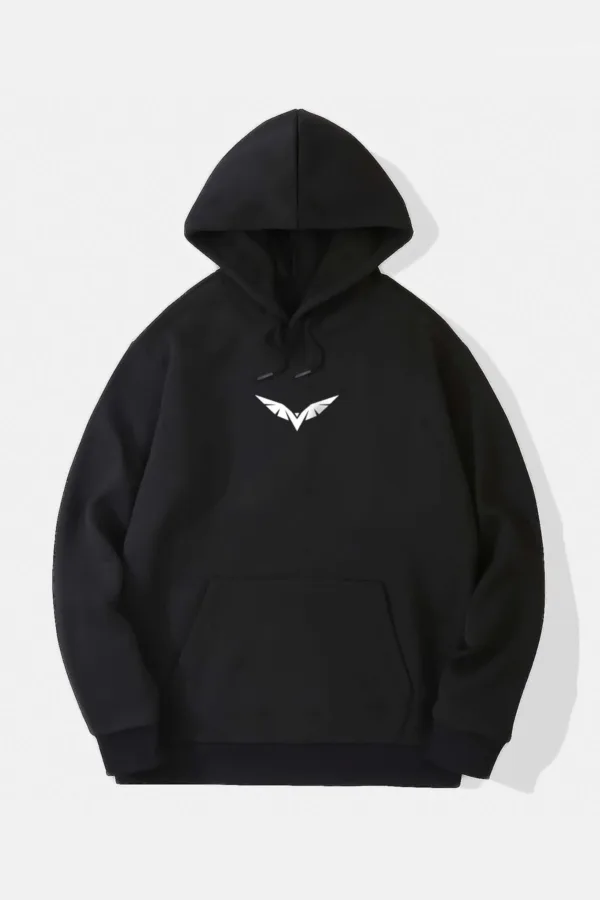 Wing Design Baskılı Kapüşonlu Sweatshirt - XL-alttext1