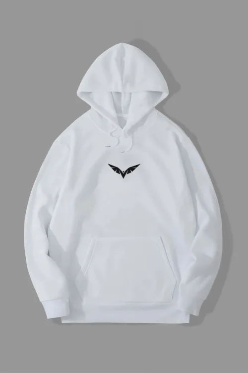 Wing Design Baskılı Kapüşonlu Sweatshirt