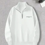 Yarım Fermuarlı Brooklyn Baskılı Beyaz Sweatshirt - XL-alttext1