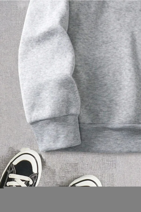 Yarım Fermuarlı Los Angeles Baskılı Gri Sweatshirt - XL-alttext3