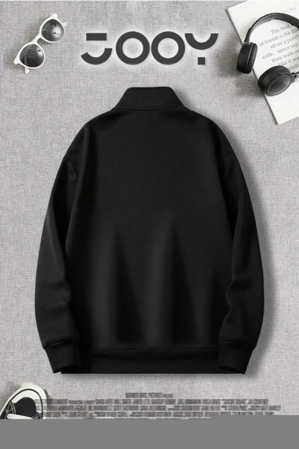 Yarım Fermuarlı Los Angeles Baskılı Siyah Sweatshirt - S-alttext2