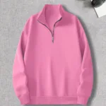 Yarım Fermuarlı Pembe Sweatshirt - S-alttext1