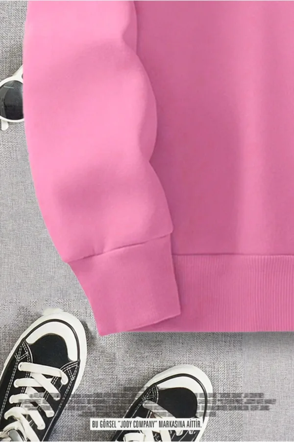 Yarım Fermuarlı Pembe Sweatshirt - S-alttext3