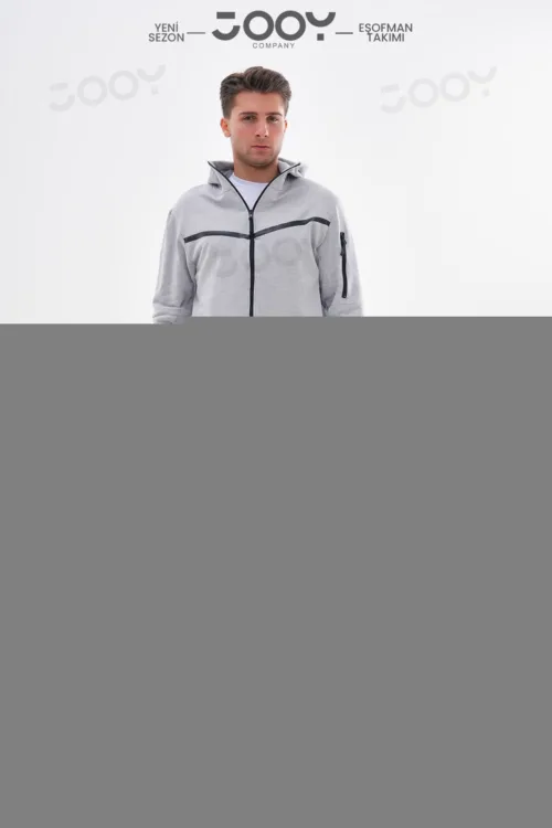 Yeni Sezon Tech Fleece Gri Erkek Spor Eşofman Takımı – Tshirt Hediyeli Ürün