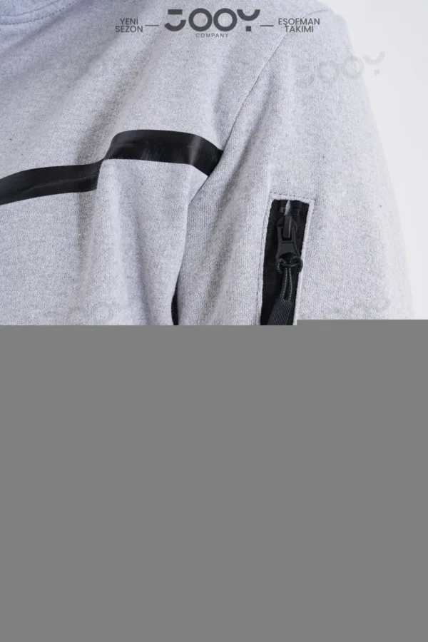 Yeni Sezon Tech Fleece Gri Erkek Spor Eşofman Takımı - Tshirt Hediyeli Ürün - XL-alttext8