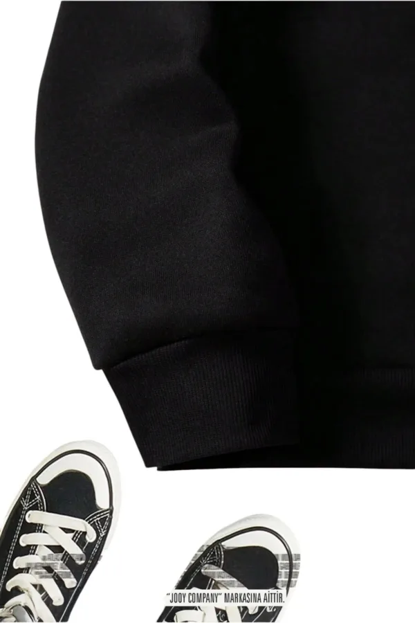 Yıldız Baskılı Yarım Fermuarlı Sweatshirt Kırmızı - Siyah 2'li Kampanya Set - M-alttext4