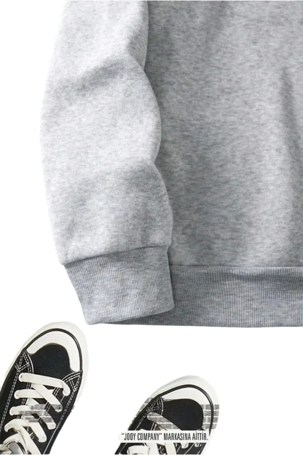 Yıldız Baskılı Yarım Fermuarlı Sweatshirt Siyah - Gri 2'li Kampanya Set - XL-alttext5