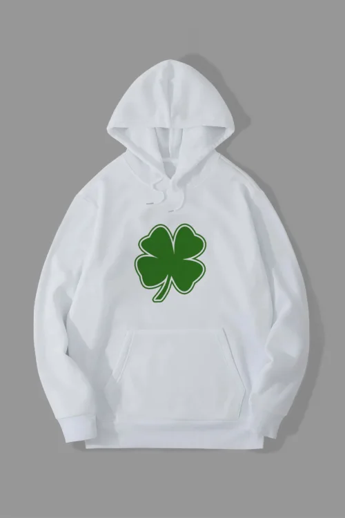 Yonca Baskılı Kapüşonlu Sweatshirt