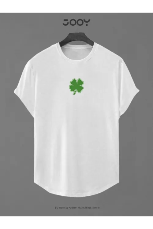 Yonca Baskılı Slim Fit Oval Kesim T-Shirt