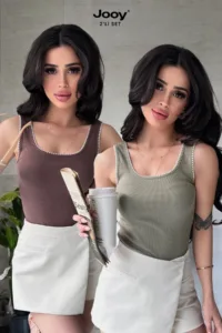 2'li Ekonomik Paket Nakış Detaylı %100 Pamuklu Kalın Askılı Bluz Atlet-alttext1