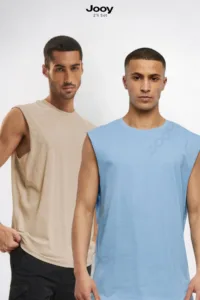 2'li Kampanyalı Set Erkek Antrenman Sporcu Atleti Oversize Kolsuz T-Shirt-alttext1