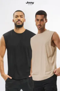 2'li Kampanyalı Set Erkek Antrenman Sporcu Atleti Oversize Kolsuz T-Shirt-alttext1