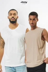 2'li Kampanyalı Set Erkek Antrenman Sporcu Atleti Oversize Kolsuz T-Shirt-alttext1