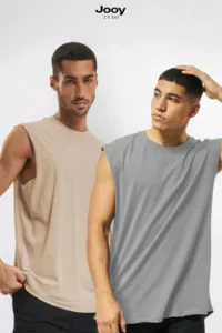 2'li Kampanyalı Set Erkek Antrenman Sporcu Atleti Oversize Kolsuz T-Shirt-alttext1