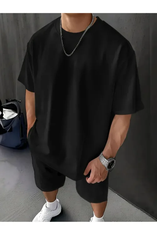 Premium Seri Oversize Kalıp Pamuklu Düz Basic T-Shirt